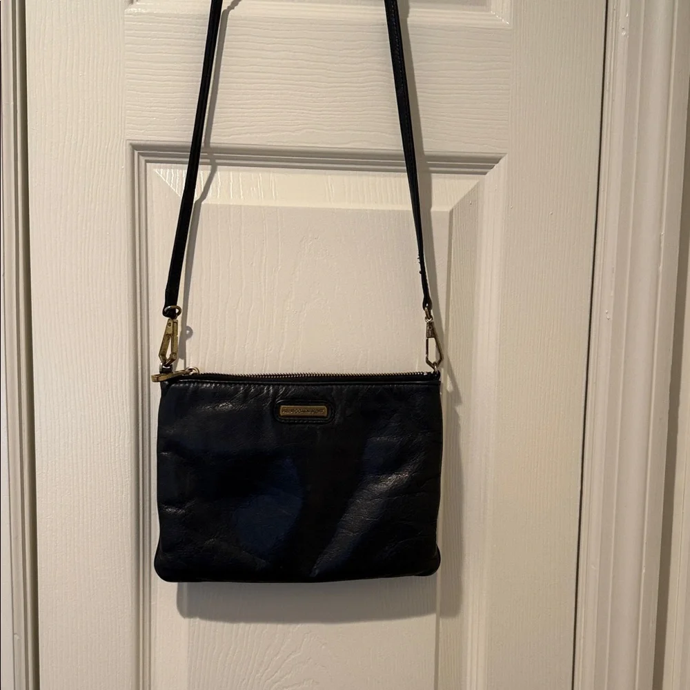 Vintage Rebecca Minkoff Black Leather Rockstar Elegant Crossbody Gold Hardware